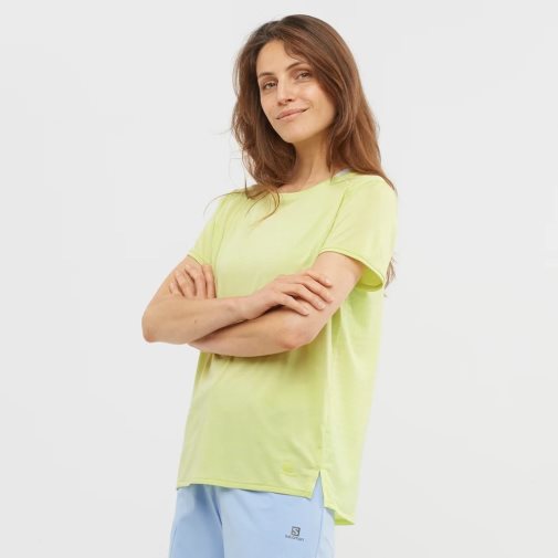 Lemon Salomon Outline Summer Short Sleeve Women's T-Shirts | IE QY3612